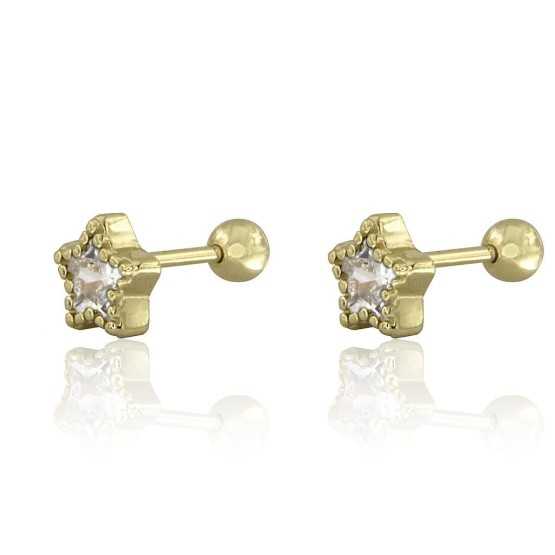 Amagoa Pendientes Estrella Tuerca