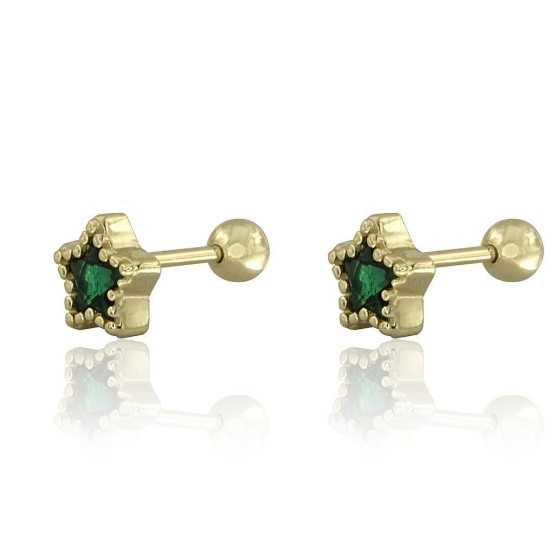 Amagoa Pendientes Estrella Tuerca