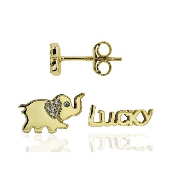Amagoa Pendientes Elefante Lucky