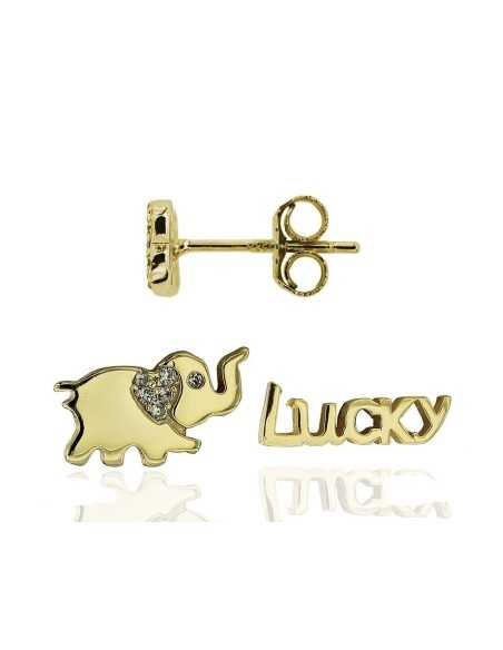Amagoa Pendientes Elefante Lucky