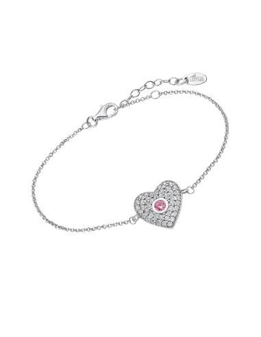 Lotus Silver Pulsera Corazón Circonitas