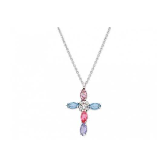 Liska Colgante Cruz Cristales Multicolor