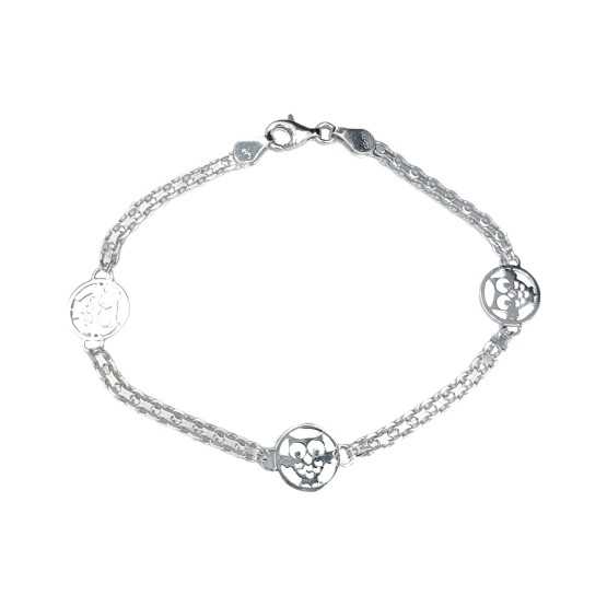 Pulsera Plata Búhos