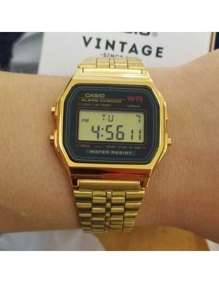 Casio Vintage Dorado Esf Negra