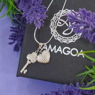 Amagoa Colgante Llave Corazón