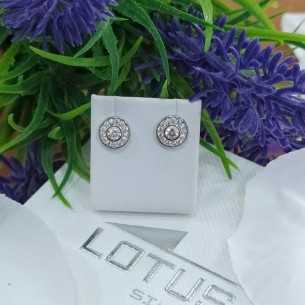 Lotus Silver Pendientes Redondo Brillo