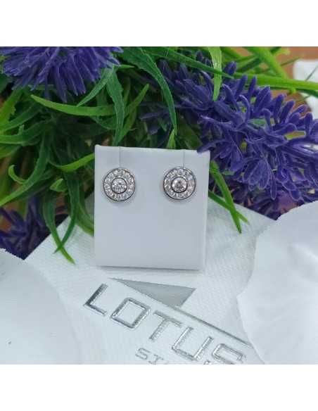 Lotus Silver Pendientes Redondo Brillo