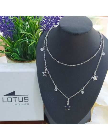 Lotus Silver Collar Estrellas Doble