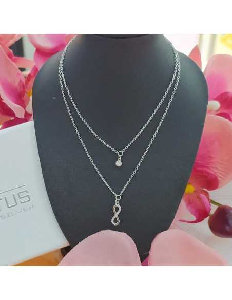 Lotus Silver Collar Doble Infinito