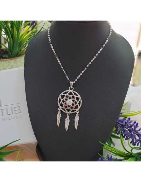 Lotus Silver Collar Atrapasueños Circonita