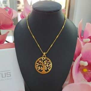 Lotus Silver Collar Árbol Chapado Multicolor