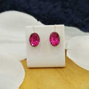 Aragón Carmona Pendiente ovalado fucsia