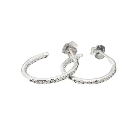 Amagoa Pendientes Aro Circonitas Blancas