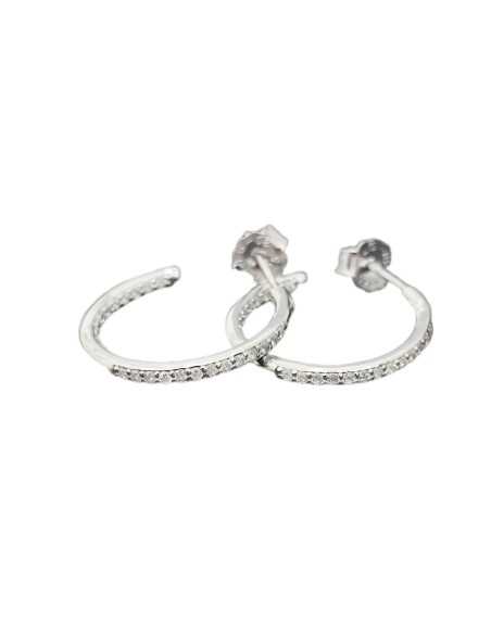 Amagoa Pendientes Aro Circonitas Blancas