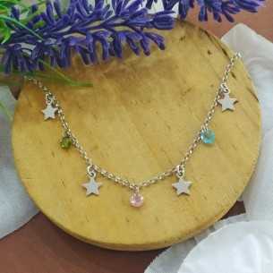 Amagoa Gargantilla Estrellas y Circonitas de colores