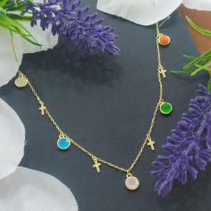 Amagoa Gargantilla Chatones y Cruz Dorada