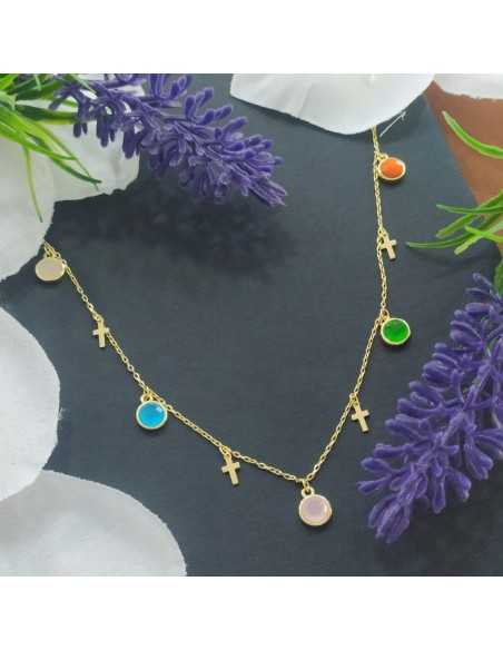 Amagoa Gargantilla Chatones y Cruz Dorada