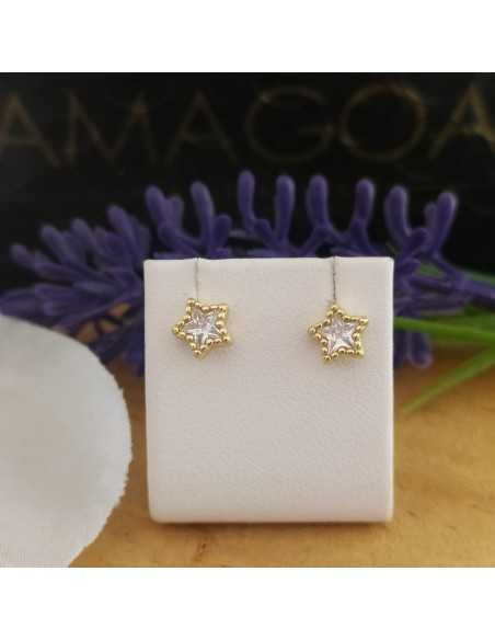 Amagoa Pendientes Estrella Tuerca