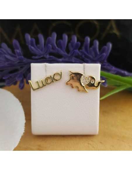 Amagoa Pendientes Elefante Lucky