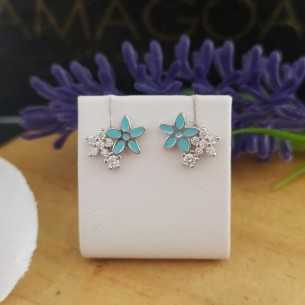 Amagoa Pendientes Flor Turquesa