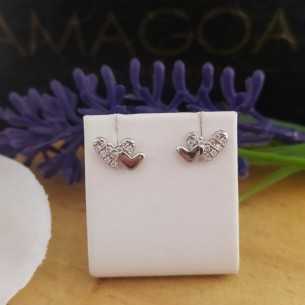 Amagoa Pendientes Corazones Plata
