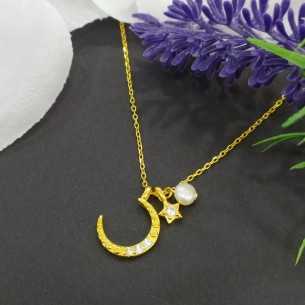 Liska Colgante Luna Estrella Dorado