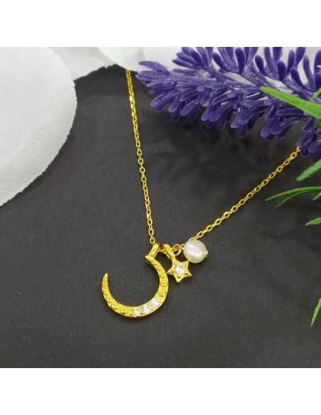 Liska Colgante Luna Estrella Dorado