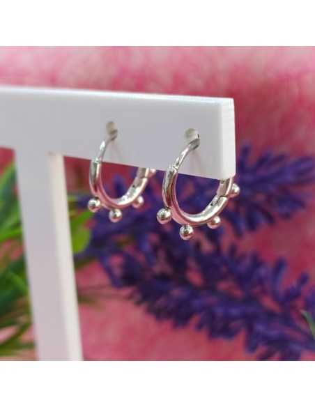 Amagoa Pendientes Aros bolitas