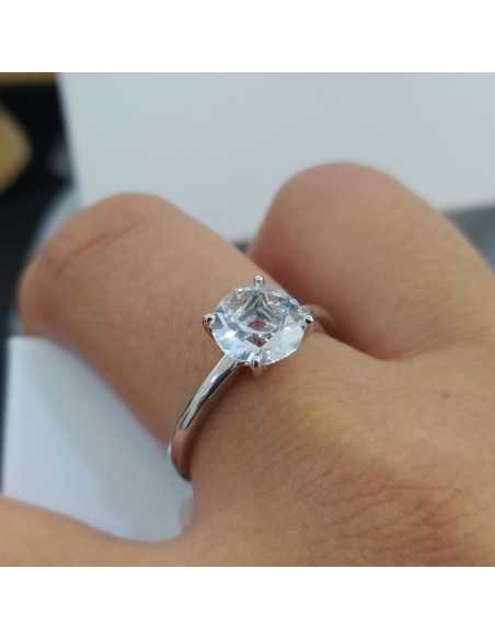 Lotus Silver Anillo Cristal