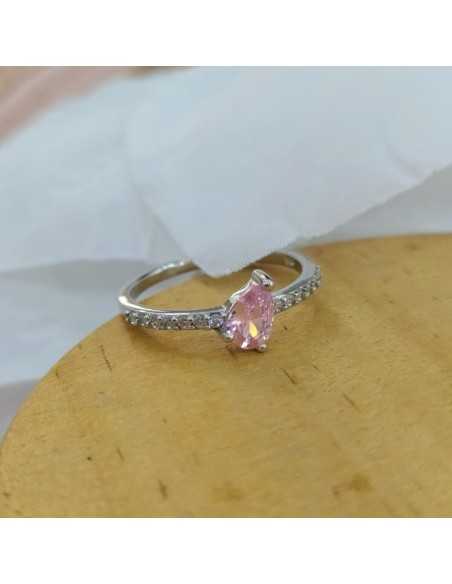 Amagoa Anillo Piedra Rosa
