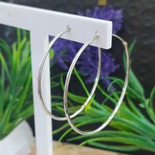 Pendientes Plata Aro Liso 40mm