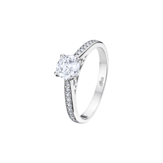 Lotus Silver Anillo Solitario Circonitas