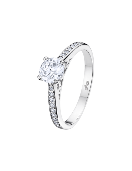 Lotus Silver Anillo Solitario Circonitas