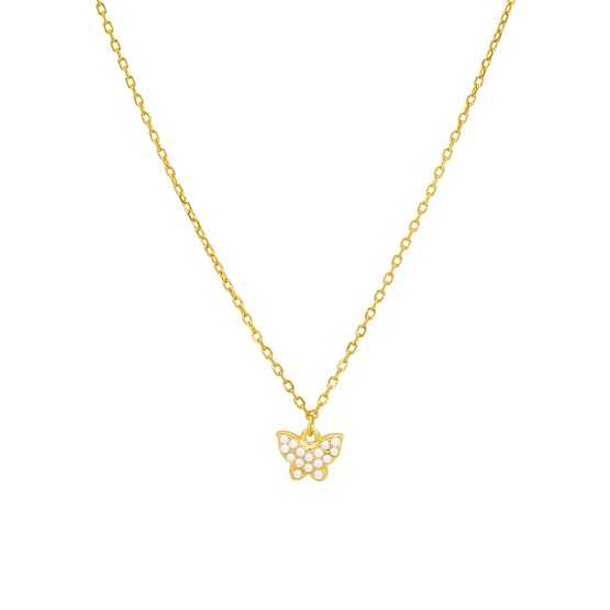 Marea Collar Mariposa Con Perlas