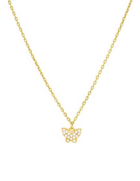 Marea Collar Mariposa Con Perlas