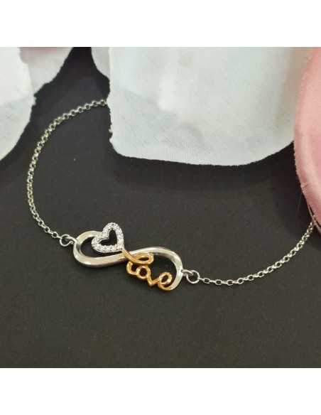 Lotus Silver Pulsera Bicolor Amor Infinito