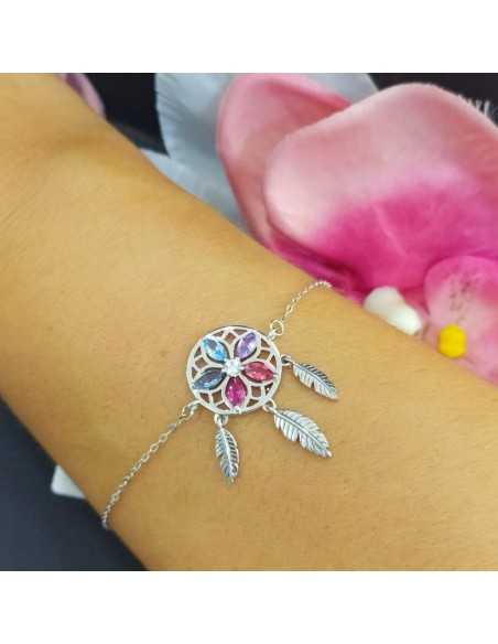 Lotus Silver Pulsera Atrapasueños Colores