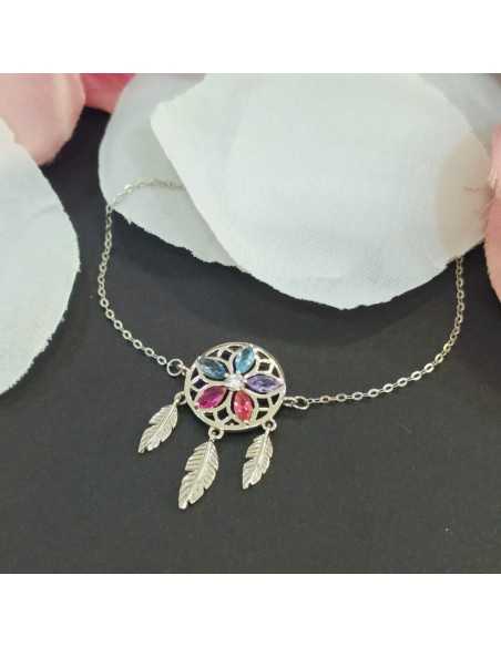 Lotus Silver Pulsera Atrapasueños Colores