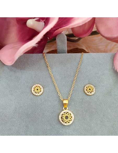 Amagoa Juego Gargantilla + Pendientes Estrella Mandala