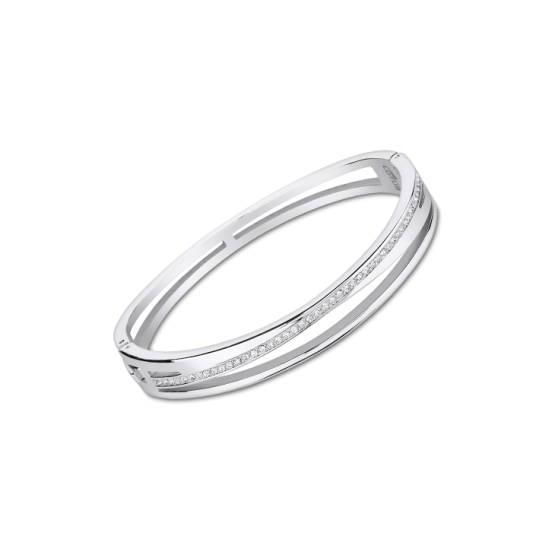 Lotus Style Pulsera Rígida Circonitas