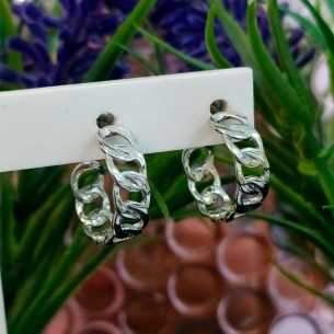 Amagoa Pendientes Eslabones Plata