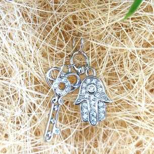 Amagoa Colgante Mano De Fátima Y Llave