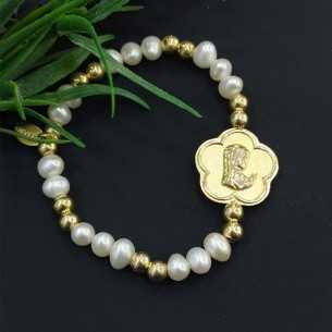 Lotus Silver Pulsera Comunión Plata Chapada