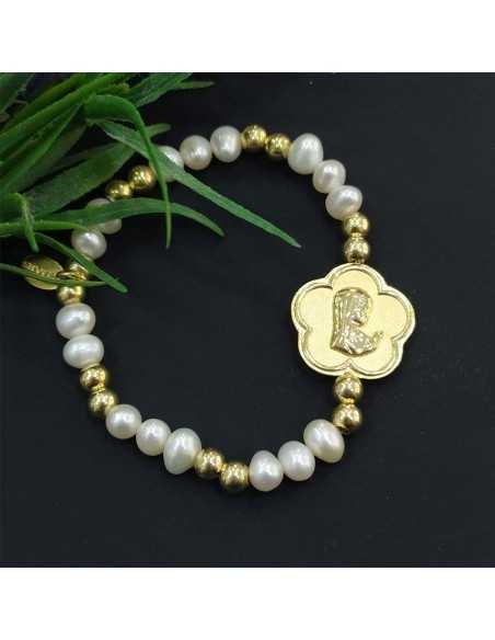 Lotus Silver Pulsera Comunión Plata Chapada