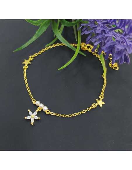 Amagoa Pulsera Estrellas Y Perlas