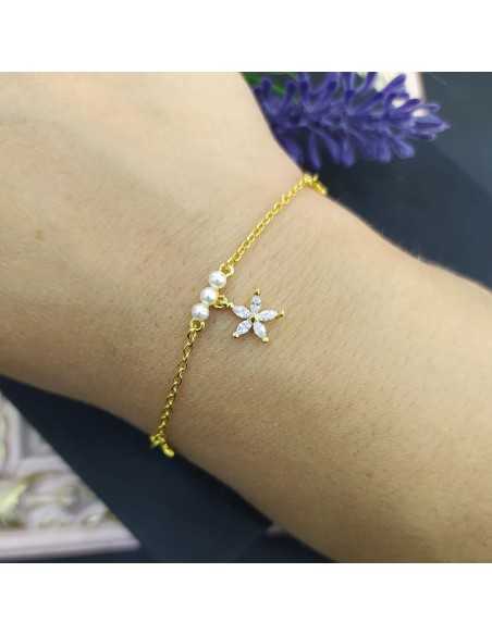 Amagoa Pulsera Estrellas Y Perlas