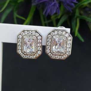 Amagoa Pendientes Vintage Octagonal Omega