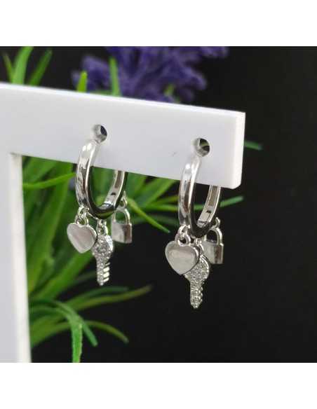 Amagoa Aros Colgantes Candado Corazón