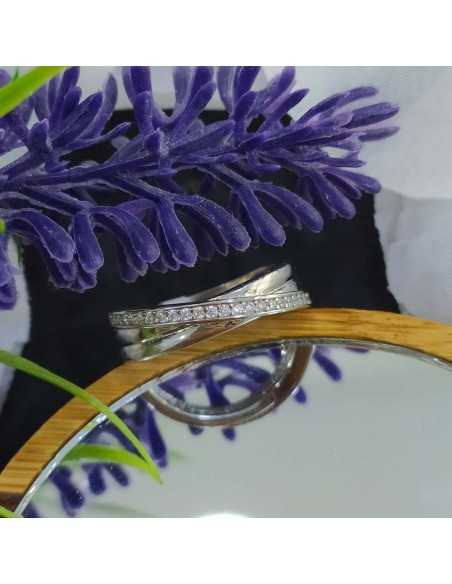 Lotus Silver Anillo Cruzado