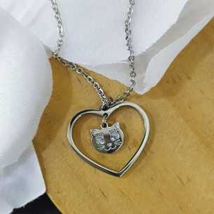 Marea Collar Acero Love Cat